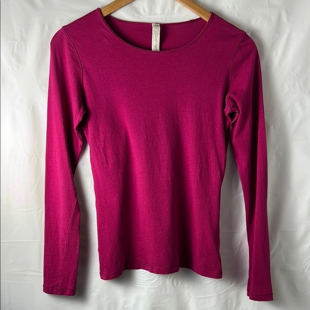 Smart Set cranberry Fitted Long Sleeve Tee women small basic comfort wear